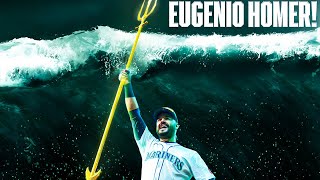 Eugenio Suárez’s first hit of the Postseason is a HOME RUN to give the Mariners added cushion! 😌