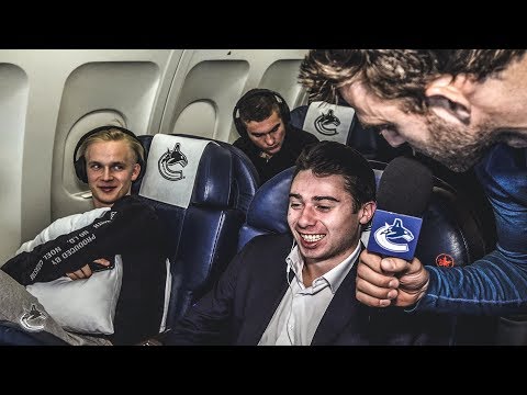 Seatmates on Air Canucks with host Brandon Sutter