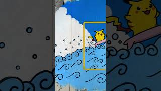 Surfing Pikachu altered art #art #cards #acrylic #cardgame #altered #pokemoncards #pokemon