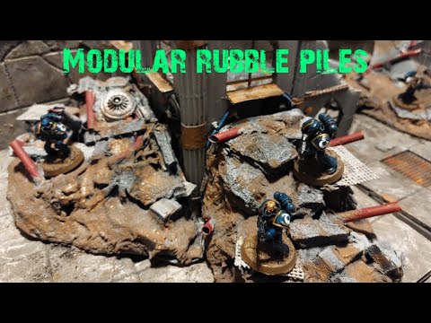 HOW TO MAKE : Horus Heresy Terrain/40k...  Modular Rubble & Debris Piles! ...VERY EASY.
