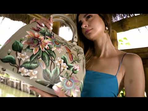 Anuschka Handpainted Multi Compartment Satchel - Floral Passion