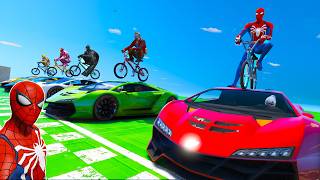 Novos Desafio Bicicletas e Carros Heróis com Homem Aranha New Challenge SPIDER-MAN mod GTA 5