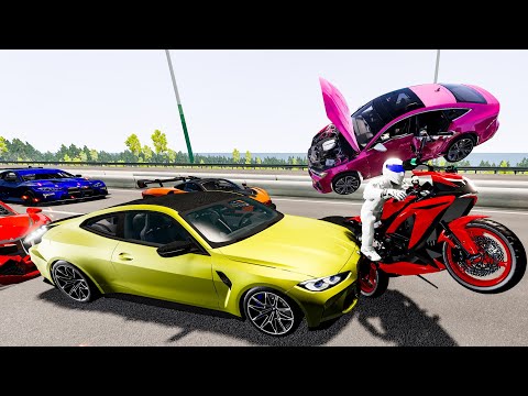 Dangerous Driving and Car Crashes on Autobahn [BeamNG.Drive]