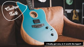 Video thumbnail for Guitar Talk - Fender Acoustasonic Jazzmaster Review by Guitar Talk