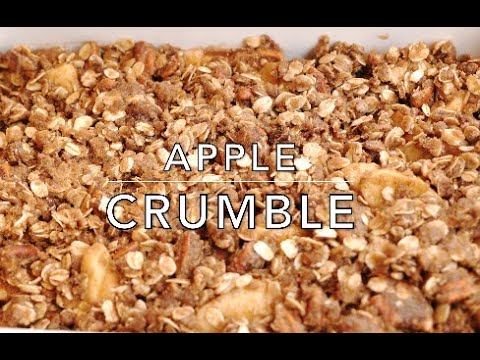 Apple crumble,Best apple crumble with crunchy top, Apple crumble with oats & nuts topping. (English)