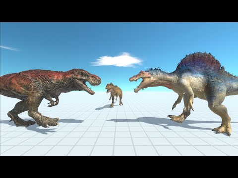 T-REX vs Spinosaurus vs Carcharodontosaurus🦖🔥 - Animal Revolt Battle Simulator