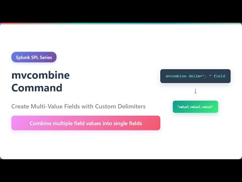 Splunk Spl Mvcombine Command Tutorial Create Multi Value Fields With Custom Delimiters