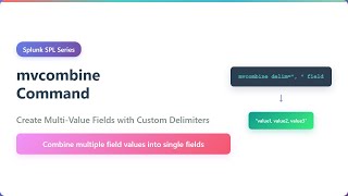 Splunk SPL mvcombine Command Tutorial - Create Multi-Value Fields with Custom Delimiters