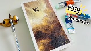 Super easy watercolor cloud painting ，even beginners can paint!
