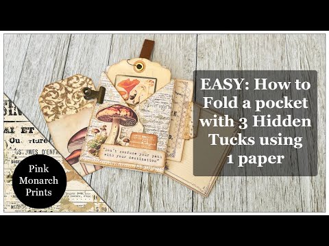 Easy! How to Fold a Pocket with 3 Hidden Tucks Using ONE piece of paper