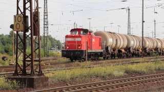 preview picture of video 'WFL shunter departs Seelze Rangierbahnhof 29 Aug 2013'