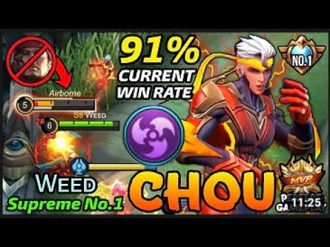 CHOU TOP | 91% Current Win Rate Chou | Mobile Legends Top Fan 2021
