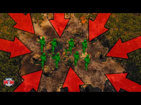 SURROUNDED 360° | With only Artillery Support | Army Men Battle Simulator