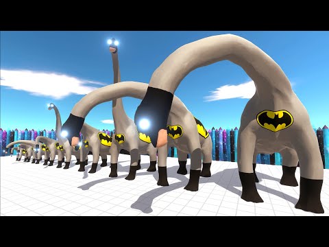 EVOLUTION OF BATMAN BRACHIOSAURUS DEATH RUN - Animal Revolt Battle Simulator
