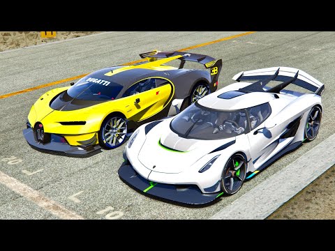 Koenigsegg Jesko vs Bugatti Vision GT with Red Bull X2010 Engine - Nardo Speed Ring