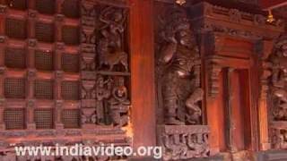 Wood carvings at Poovapuzha Temple