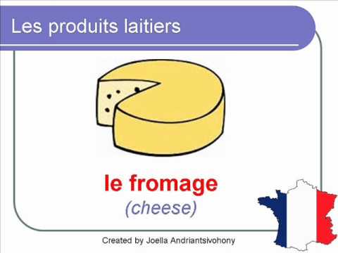 French Lesson 27 - DAIRY PRODUCTS Food Vocabulary - LES PRODUITS LAITIERS - Lácteos en francés
