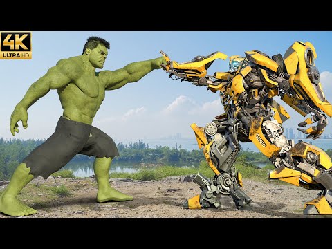 THE HULK VS BUMBLEBEE (Transformers) EPIC BATTLE - 4K