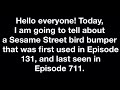 Sesame Street Bird Bumper Recreation And Facts