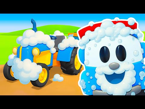 All vehicles are so dirty! Leo the truck builds a car wash and makes all cars and trucks clean.