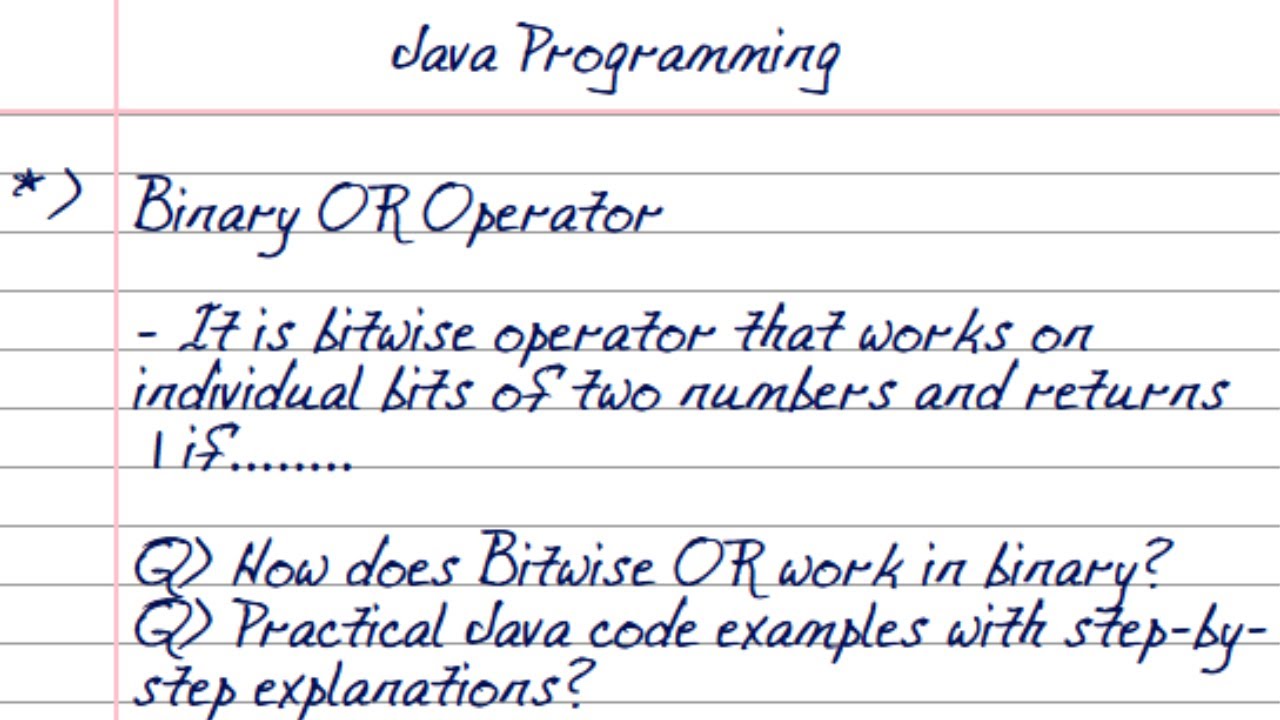 Binary OR Operator (|) in Java | Bitwise Operators Explained