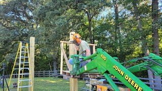 Notching 8X8  pressure treated HEAVY posts!