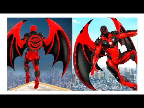 Flying bat robot to rescue a city in moto bike robot transform games - android gameplay