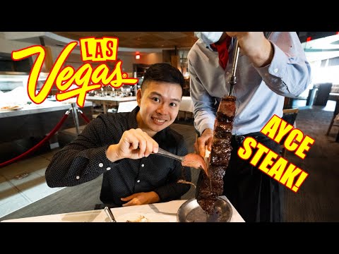 ALL YOU CAN EAT Brazilian STEAKHOUSE In Las Vegas! (I...