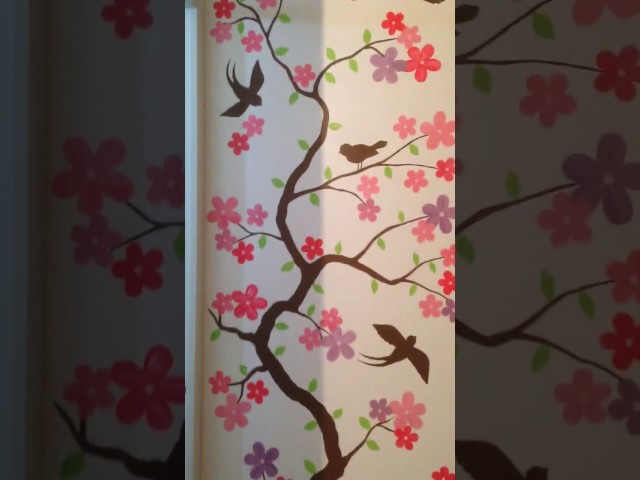 Vídeo relacionado con milaosk 2pc Pegatinas de Murales de Estilo Chino Estilo Flor de Cerezo Japonés Diseño Clásico Dormitorio Sala de Estar Adhesivos Pared Decoraciones de Pared Casa Mural Stickers