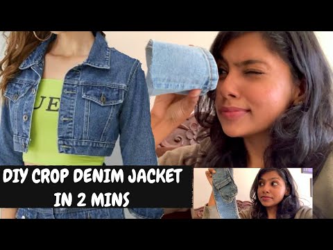 How To Crop Denim Jacket & How to get Raw Cut Jeans -...