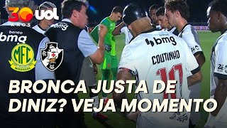 VASCO PERDE PARA O MIRASSOL E BRONCA DE FERNANDO DINIZ CHAMA ATENÇÃO; VEJA REAÇÃO DO TREINADOR