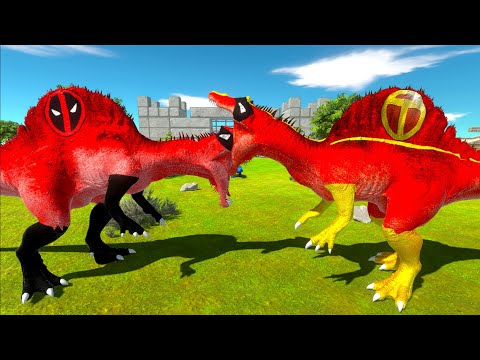 RED TORNADO SPINOSAURUS CASTLE DEATH RUN - Animal Revolt Battle Simulator