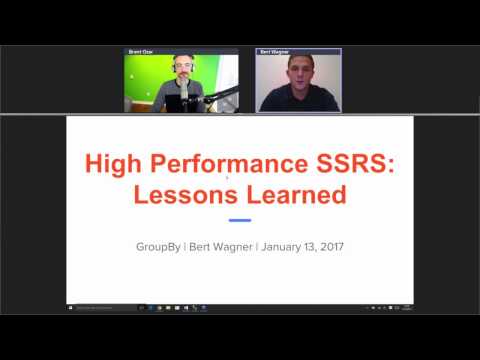 High-Performance SQL Server Reporting Services: Lessons Learned with Bert Wagner