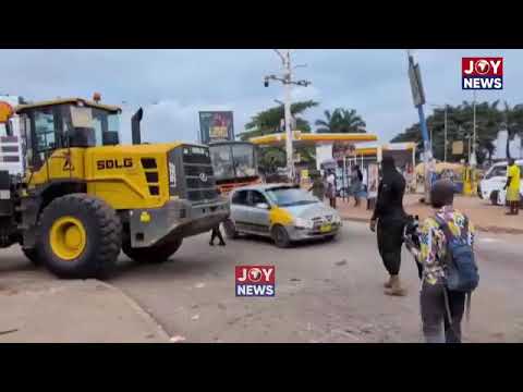 Demolition operation underway at Abrepo Junction as KMA Taskforce clears structures