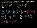 First order homegenous equations Video Tutorial