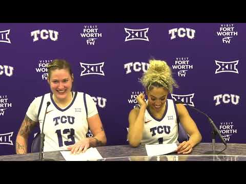Mark Campbell, Sedona Prince and Jaden Owens After TCU's 81-67 Victory Against BYU