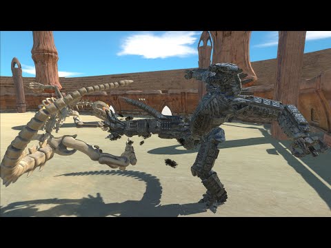- GODZILLA SKELETON VS MECHAGODZILLA 2021 AT THE ARENA - Animal Revolt Battle Simulator