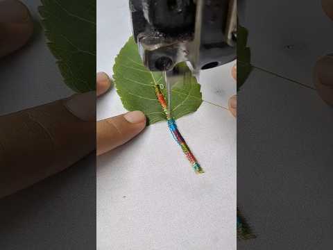 A Leaf Becoming Art With Colorful Thread#embroidery #leafart #art #handembroidery