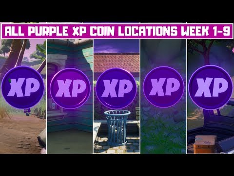 All 36 Purple XP Coins Locations in Fortnite (week 1-9)! - Secret XP Coins Chapter 2 Season 2