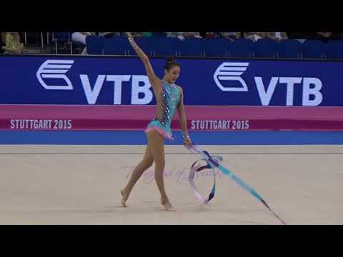 CHUN Song E (KOR) ribbon - 2015 Stuttgart worlds Qualifs