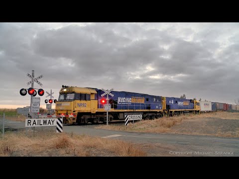 1PM6 Pacific National Intermodal Container Train At Railway Crossing (22/12/2021) - PoathTV