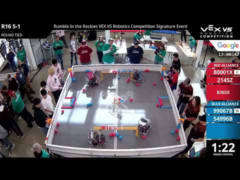 Rumble In the Rockies : Oquirrh - R16 #5-1 - 80001X & 2145Z vs 99067B & 54996B - Auton + Driver