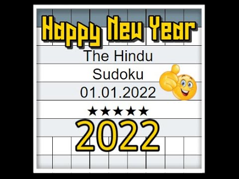 🔊🔴How to Solve The Hindu Sudoku 5 Star | Step by Step Solution | 01.01.2022| Difficulty Level  ★★★★★
