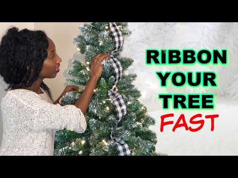 How to Ribbon a Christmas Tree + Easy & Vertically