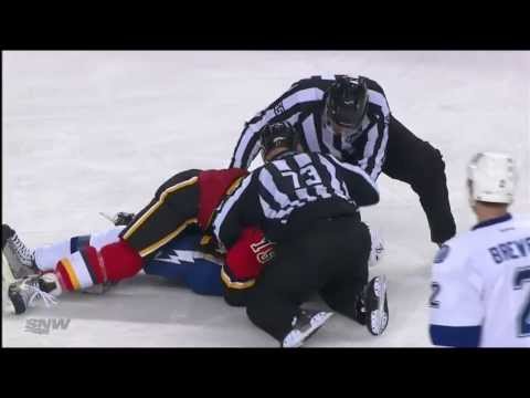 Westgarth - Malone fight (Calgary/Tampa Bay) 1/3/14