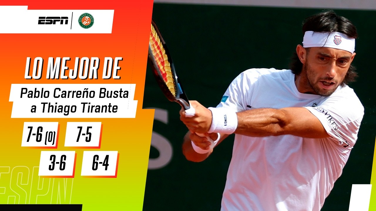 THIAGO TIRANTE SE DESPIDIÓ DE ROLAND GARROS EN TERCERA RONDA TRAS CAER VS. CARREÑO BUSTA | RESUMEN