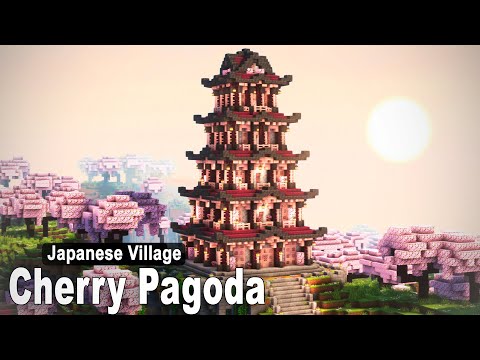 Minecraft: How to build a Japanese Cherry Pagoda | Tutorial