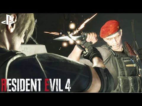 Leon Vs Krauser Knife Fight 4K - Resident Evil 4 Remake