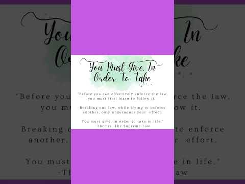 You Must Give, In Order To Take - Themis, The Supreme Law
