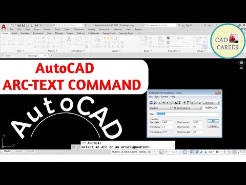 Text Around ARC with ARC Text in AutoCAD | Create ARC Text | ARC aligned Text | Text on ARC  AutoCAD